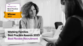 Graphic for the Best for flexible recruitment category of the Working Families Best practice Awards